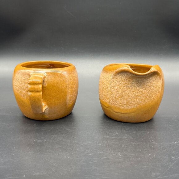 Vintage Frankoma Plainsman Creamer Sugar Bowl Set Brown Retro Dining Serving - Picture 5 of 10